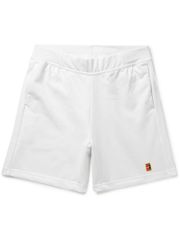 Photo: Nike Tennis - NikeCourt Heritage Straight-Leg Cotton-Blend Jersey Tennis Shorts - White