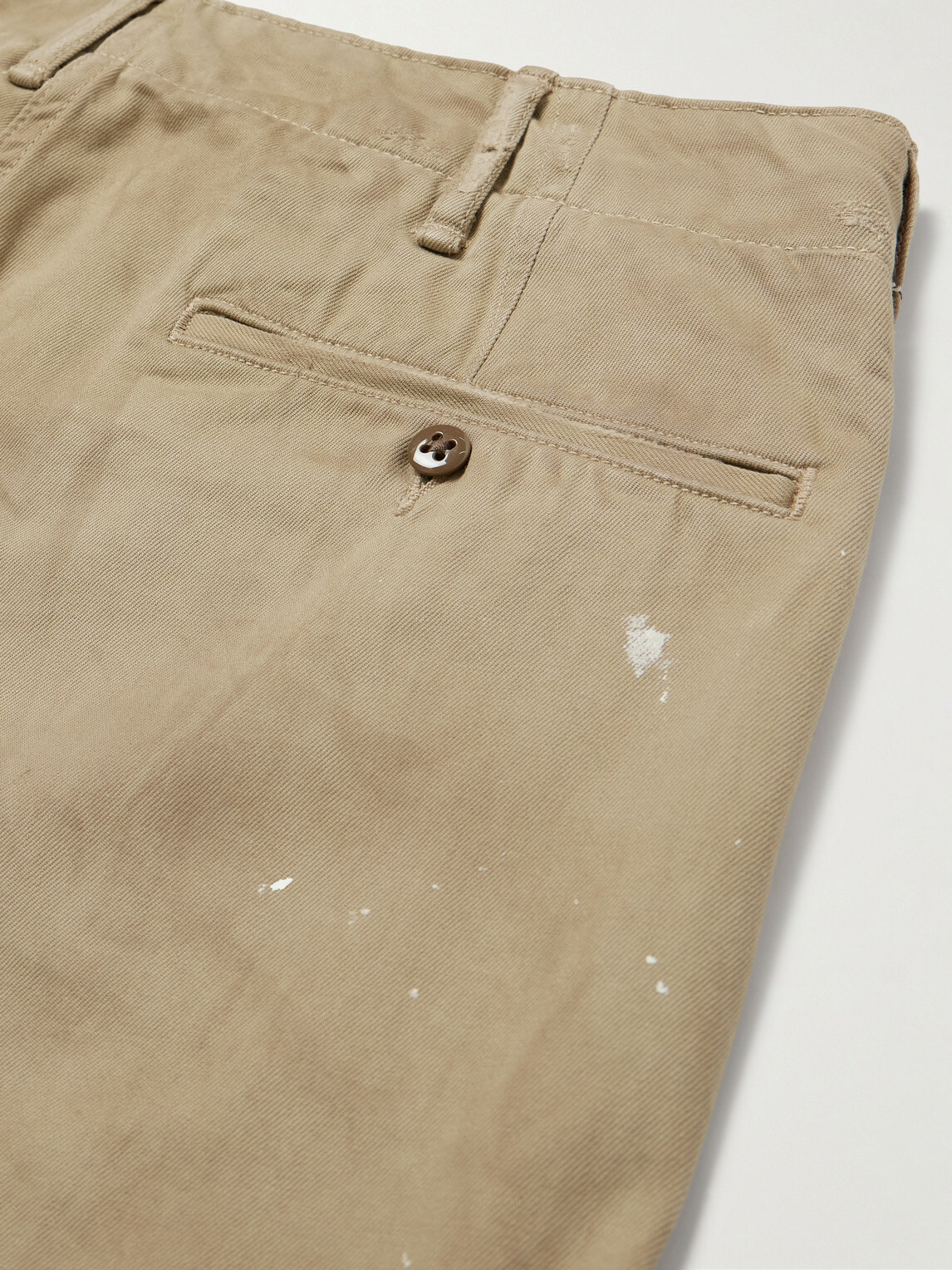 RRL - Straight-Leg Distressed Cotton-Twill Pants - Green