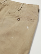 RRL - Straight-Leg Distressed Cotton-Twill Pants - Green