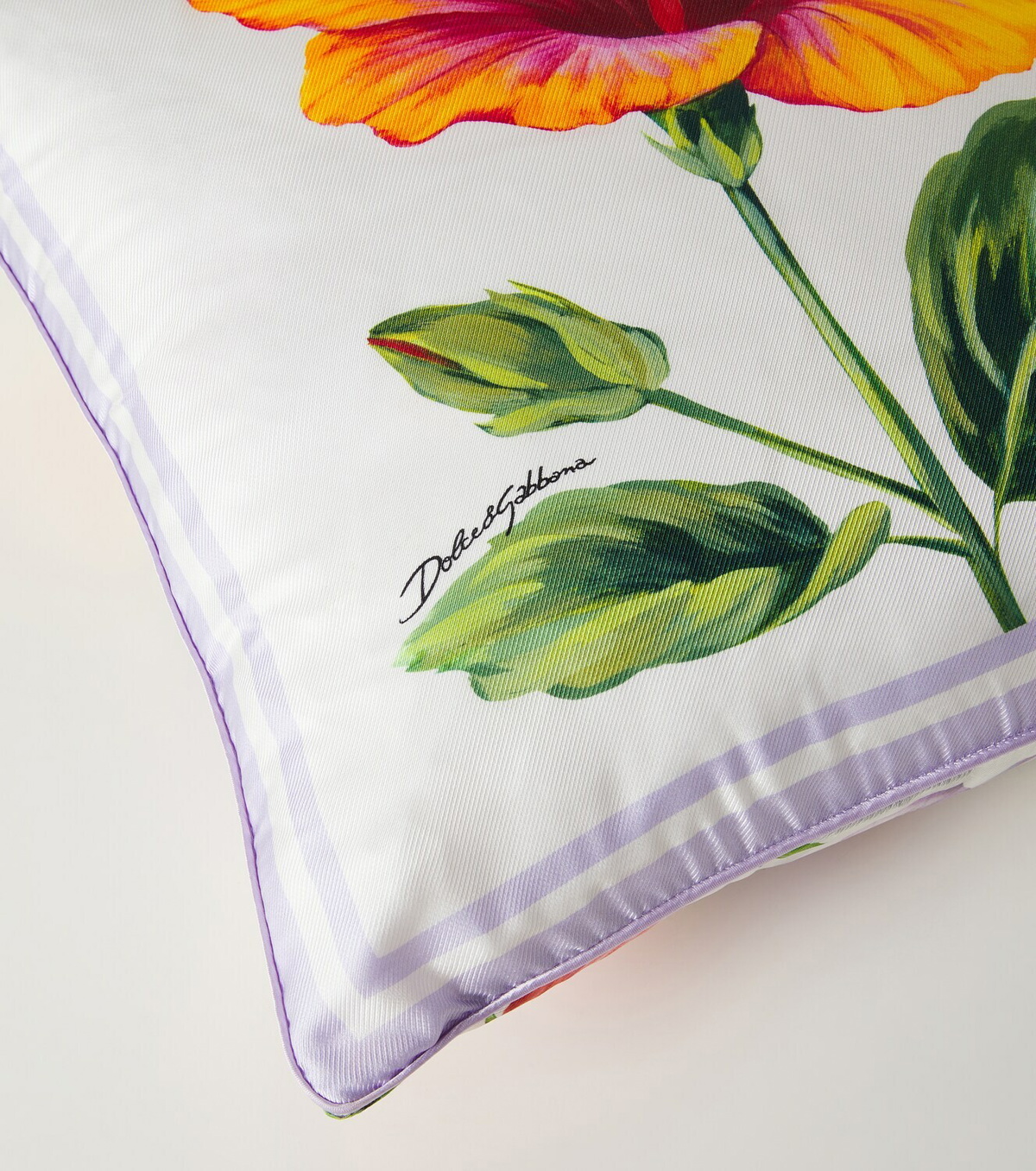 Dolce&Gabbana Casa Floral cotton canvas cushion
