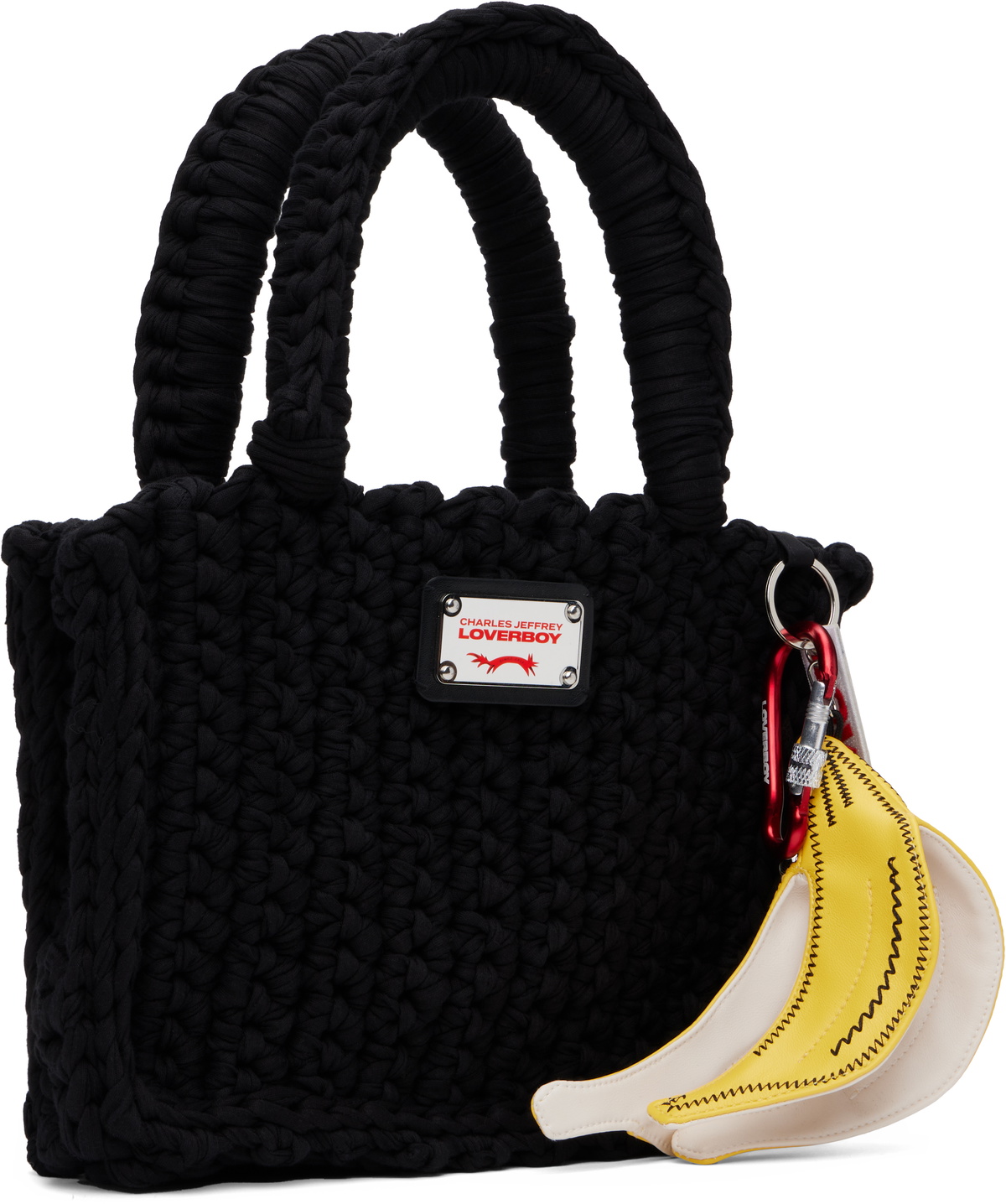 Charles Jeffrey LOVERBOY Black Knitted Bucket Tote