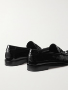 SAINT LAURENT - Mag Patent-Leather Penny Loafers - Black