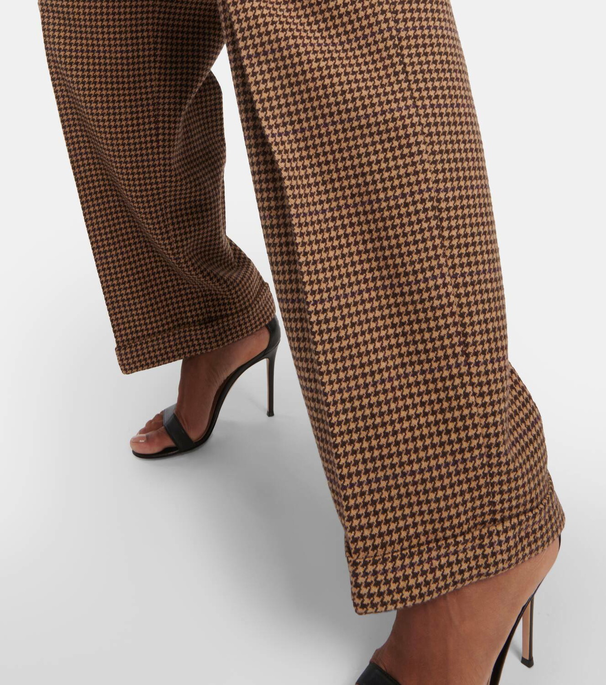 Polo Ralph Lauren Houndstooth tweed wide-leg pants Polo Ralph Lauren