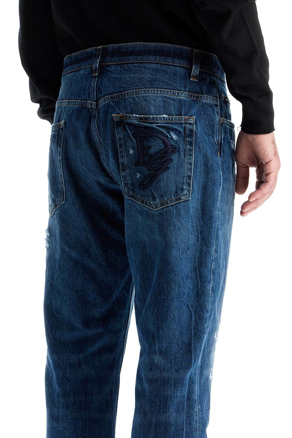 DOLCE & GABBANA distressed denim loose fit jeans for Blue
