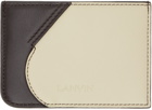 Lanvin Off-White & Brown Embossed Card Holder