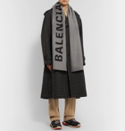 Balenciaga - Reversible Intarsia Wool Scarf - Gray
