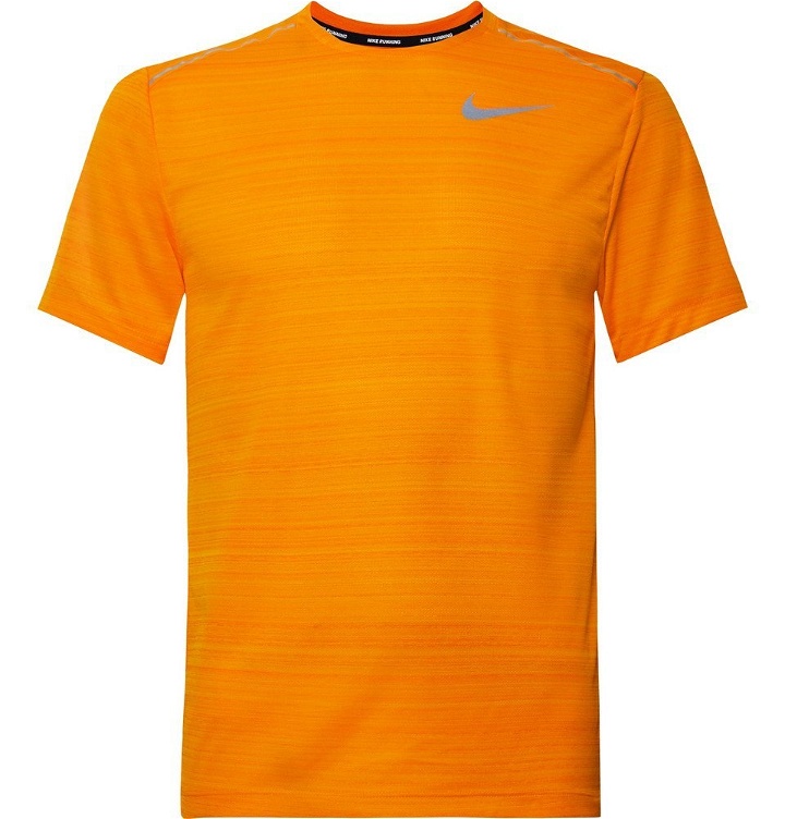 Photo: Nike Running - Miler Breathe Dri-FIT Mesh T-Shirt - Bright orange