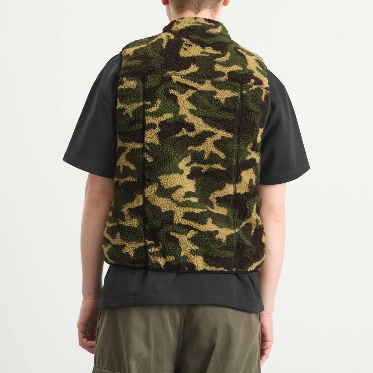 Pleasures Men's Felis Reversible Vest in Camo/Black