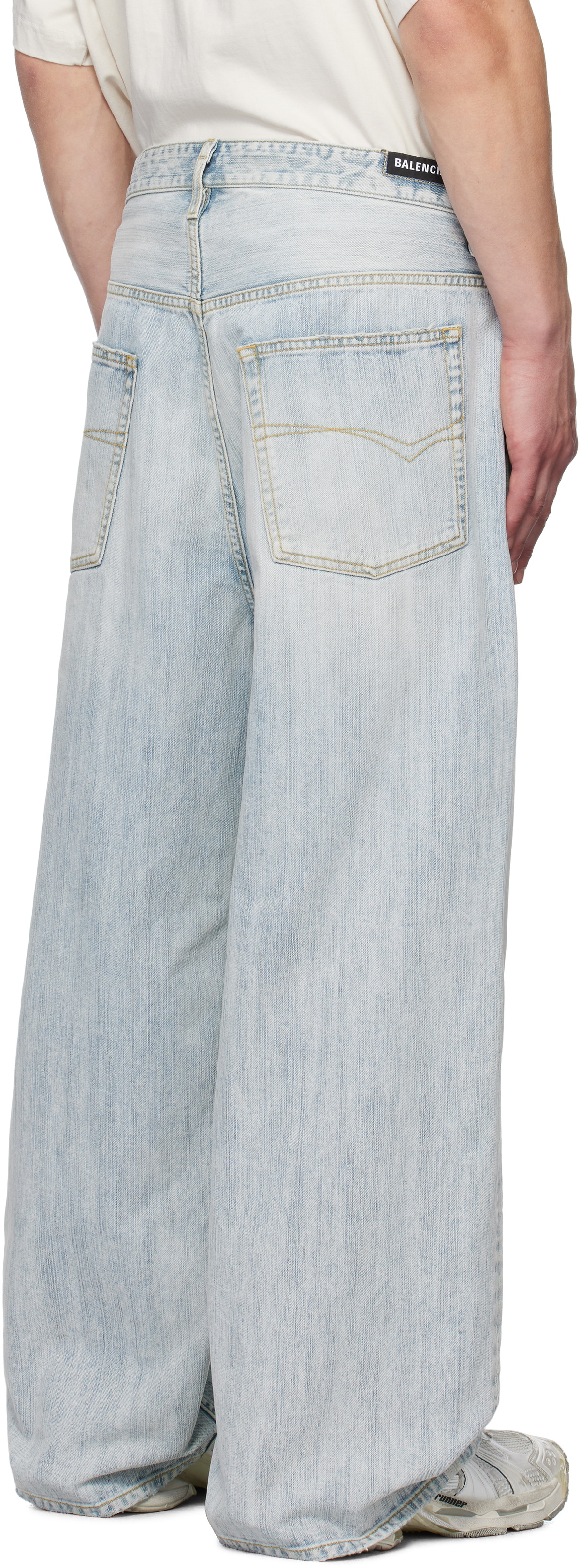 Balenciaga Blue Bleached Ring Baggy Jeans