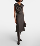 Brunello Cucinelli Draped wool-blend midi dress