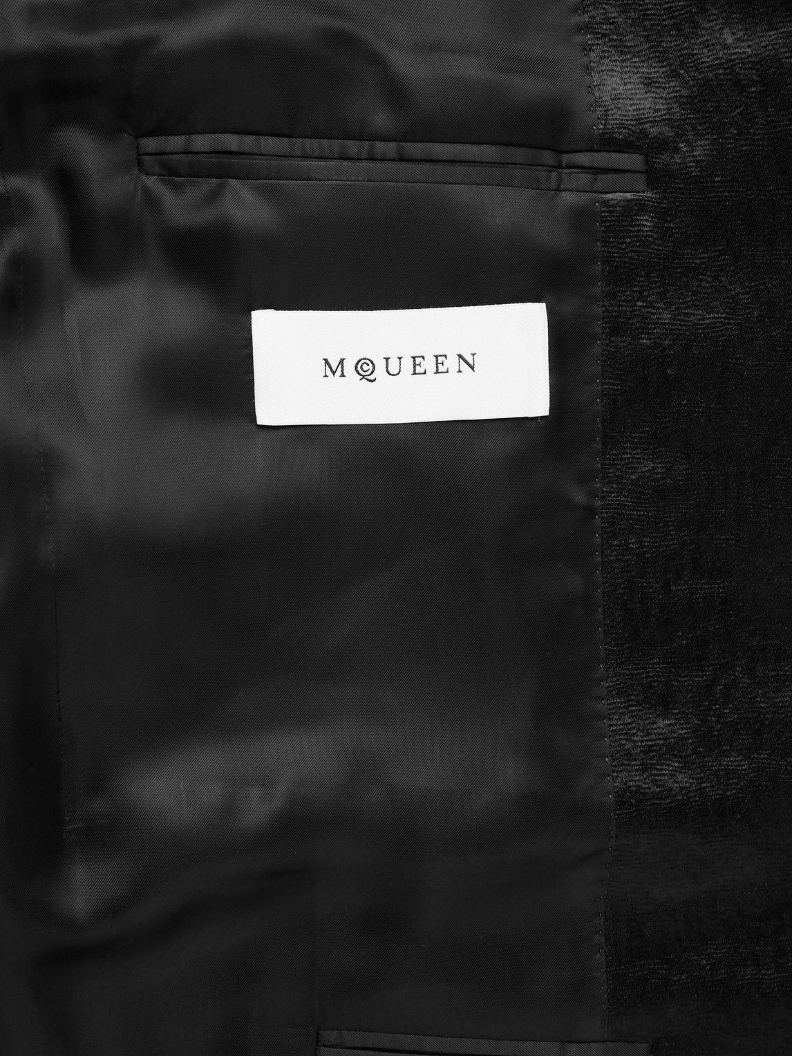 McQueen - Hammered-Satin Suit Jacket - Black