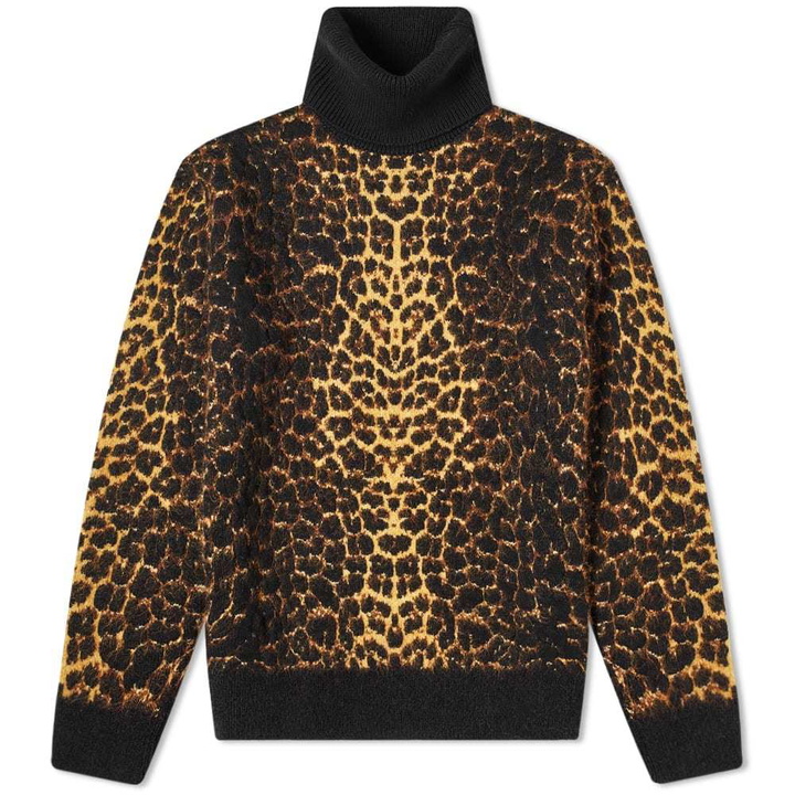 Photo: Saint Laurent Leopard Intarsia Roll Neck