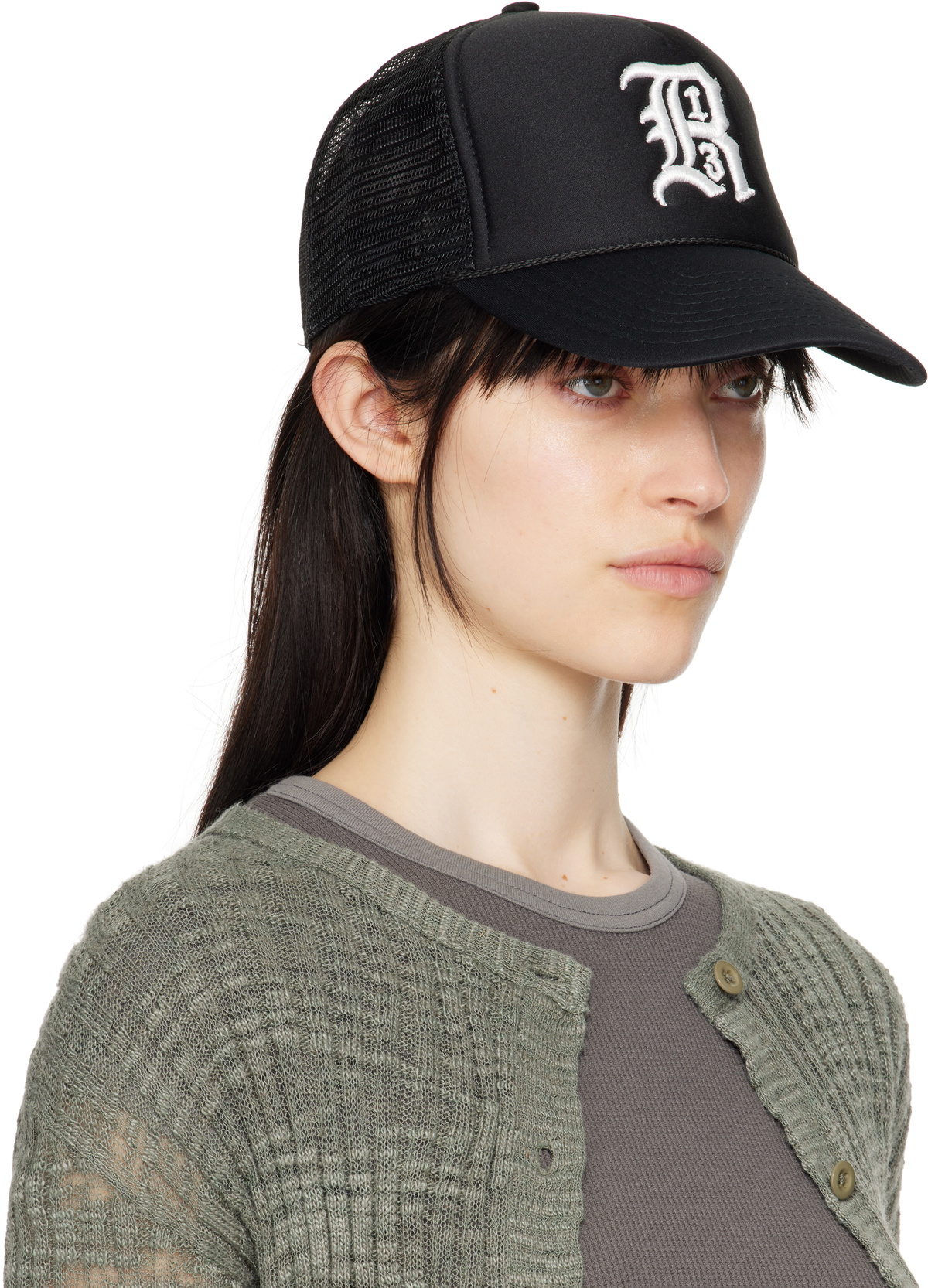 R13 Black 'R13' Trucker Cap