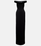 David Koma Velvet-trimmed gown