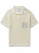 NN07 - Ryan 6560 Crocheted Cotton Polo Shirt - Neutrals