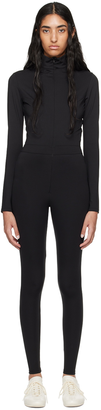 Y-3 Black Bonded-Logo Jumpsuit