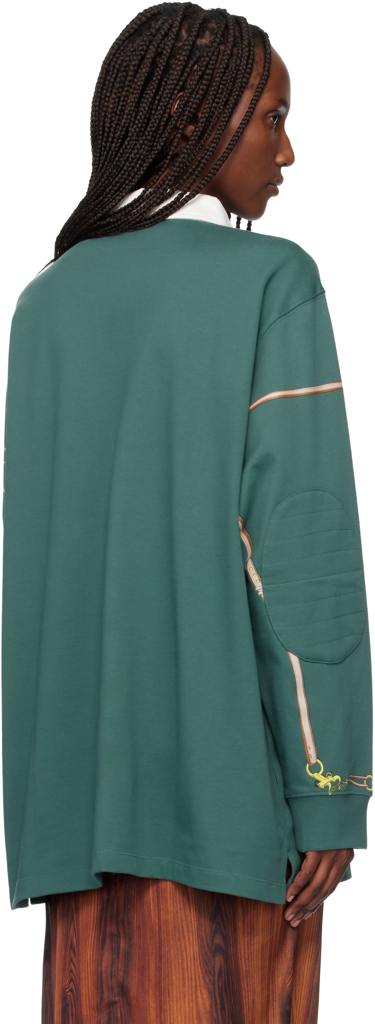 Conner Ives Green Belt Printed Rugby Polo