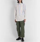 Engineered Garments - Tasselled Striped Cotton-Voile Shirt - Neutrals
