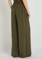 Joseph Rihani Wide-leg Silk Trousers Dark Green