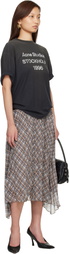 Acne Studios Tan Checked Maxi Skirt
