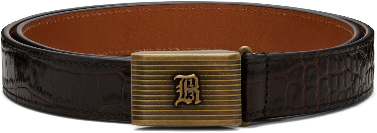 R13 Brown Box Buckle Belt