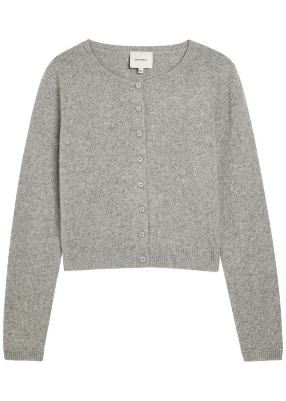 Photo: Reformation Clara Cashmere Cardigan Grey