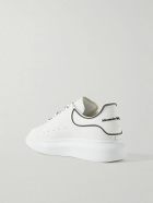 McQueen - Exaggerated-Sole Leather Sneakers - White