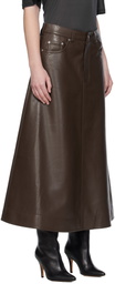 Nanushka Brown Cintia Regenerated Leather Maxi Skirt