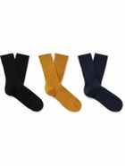Johnstons of Elgin - Treat Your Feet Set of Three Ribbed Cashmere-Blend Socks - Multi