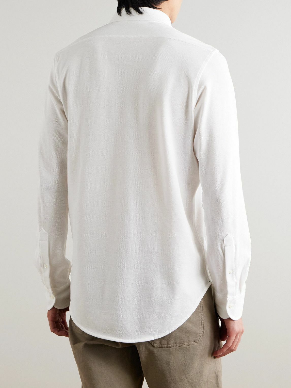 Sid Mashburn - Button-Down Collar Pima Cotton-Piqué Half-Placket Shirt - White