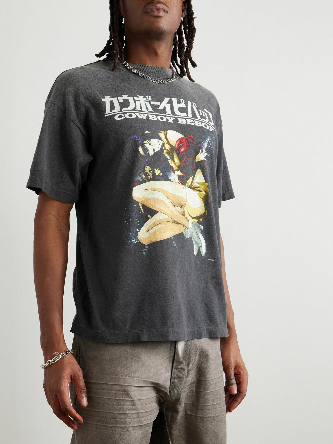 SAINT MXXXXXX - Cowboy Bebop Printed Cotton-Jersey T-Shirt - Black