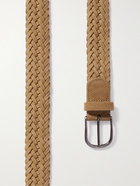 ANDERSON'S - 3.5cm Woven Suede Belt - Neutrals