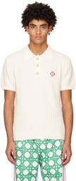 Casablanca Off-White Diamond Embroidered Patch Polo