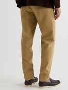 Loro Piana - City Tapered Pleated Cotton-Twill Chinos - Brown