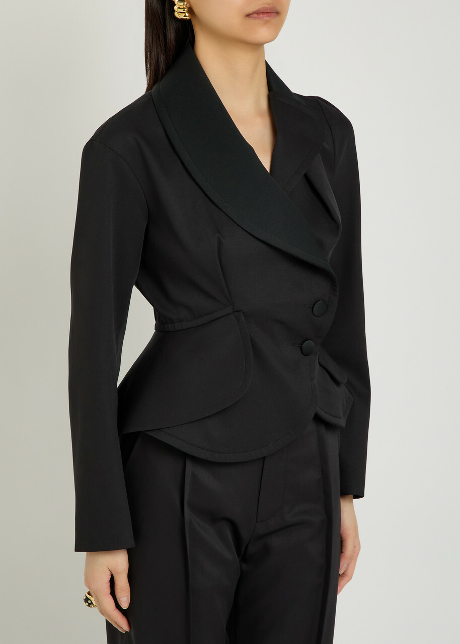 Vivienne Westwood Stormy Wool Wrap Jacket Black
