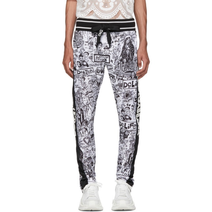 Photo: Dolce and Gabbana Black and White Love Tradition Lounge Pants