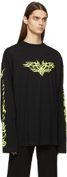 VETEMENTS Black Gothic Long Sleeve T-Shirt