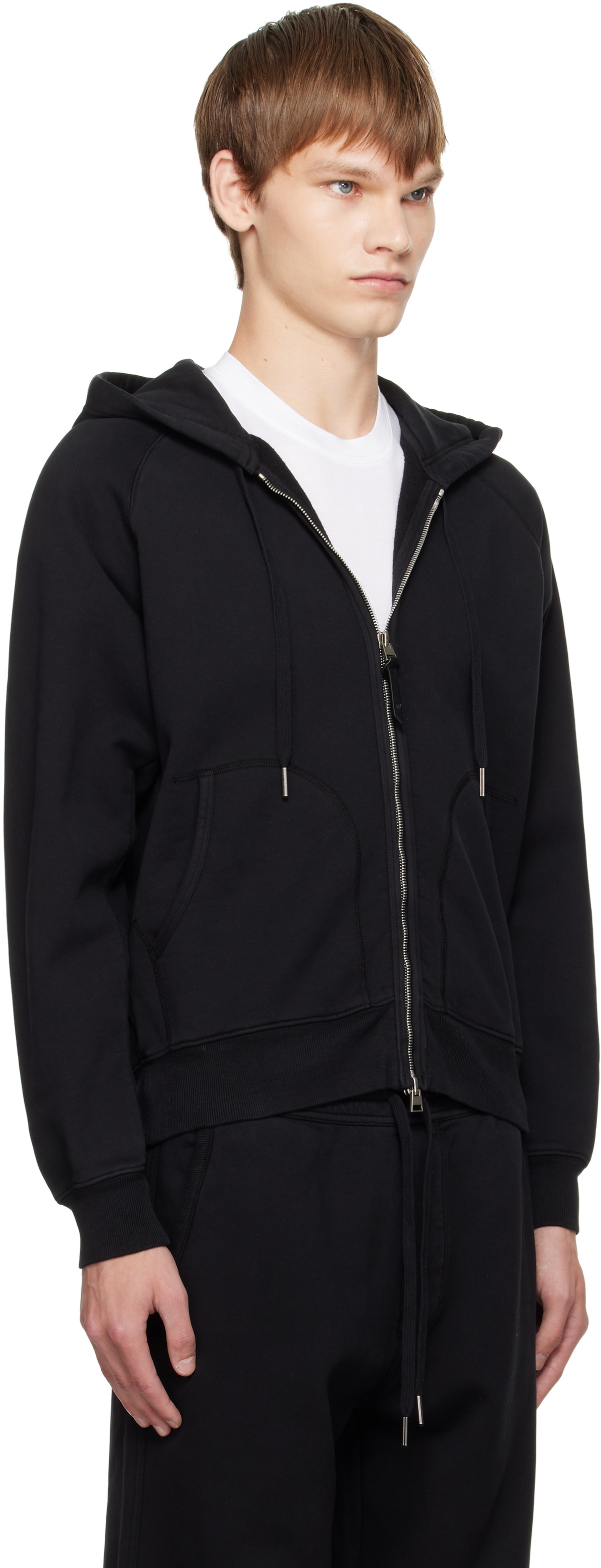 TOM FORD Black Cotton Zip Hoodie
