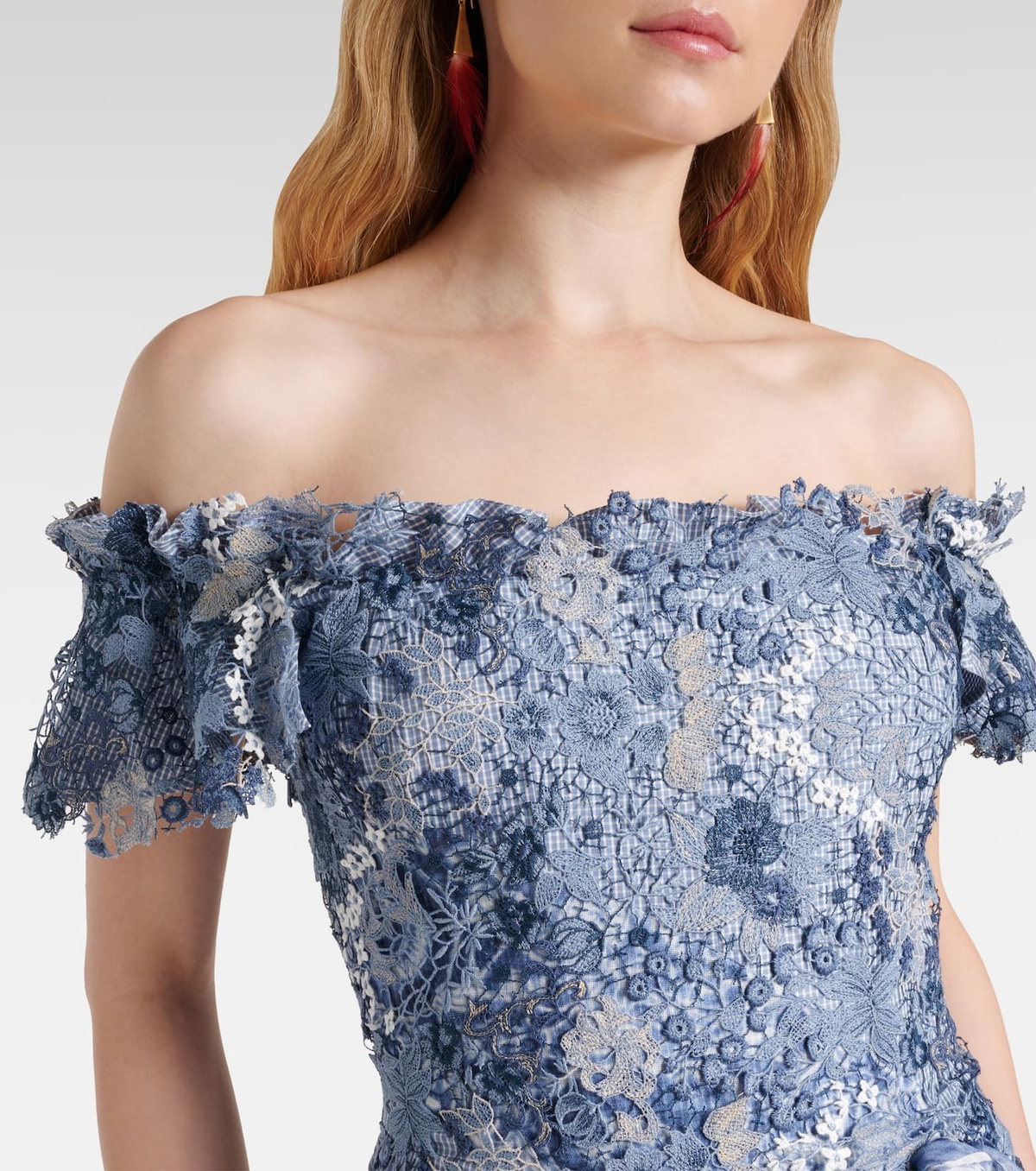 Ralph Lauren Collection Ivanna floral off-shoulder silk midi dress