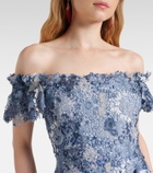 Ralph Lauren Collection Ivanna floral off-shoulder silk midi dress