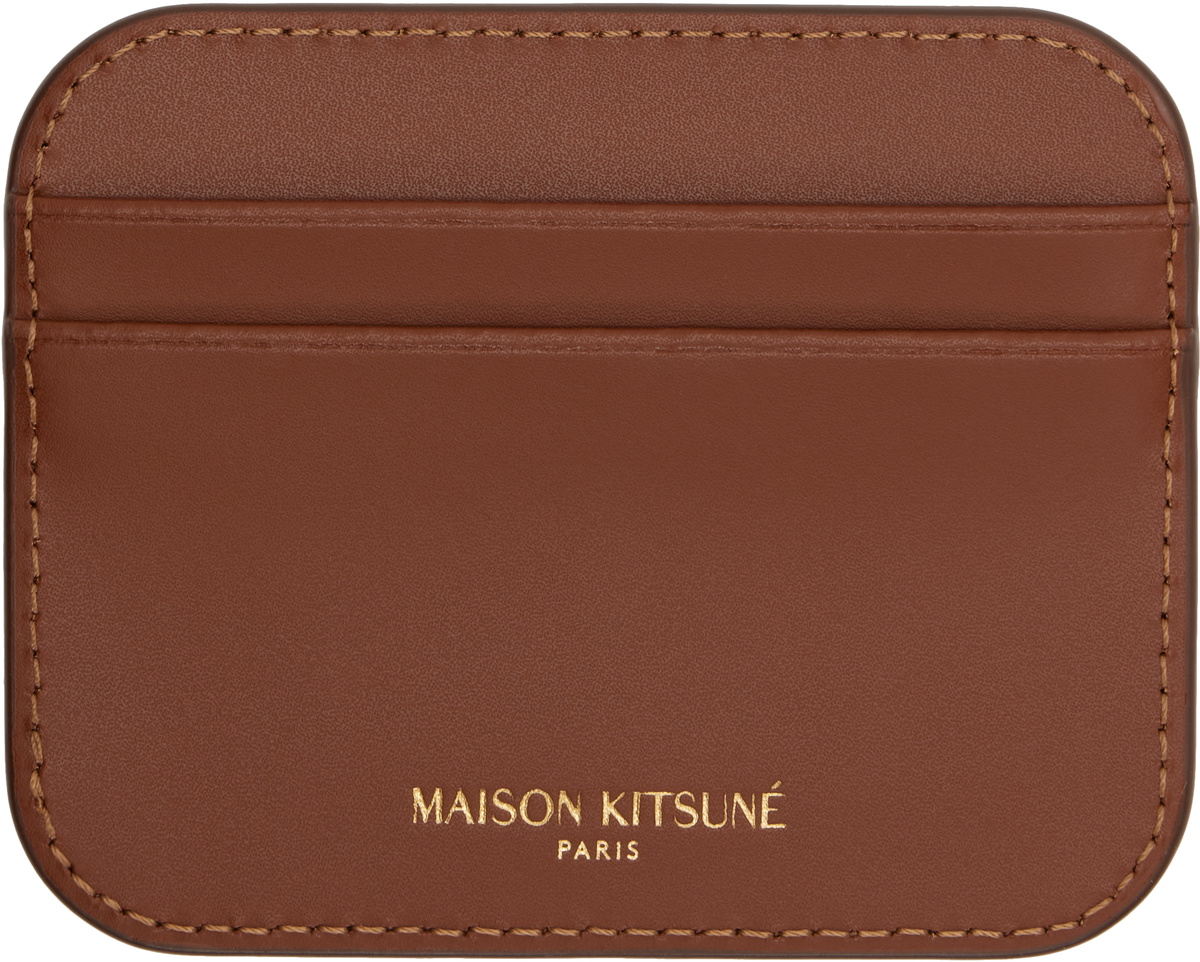 Maison Kitsuné Brown Edie Card Holder