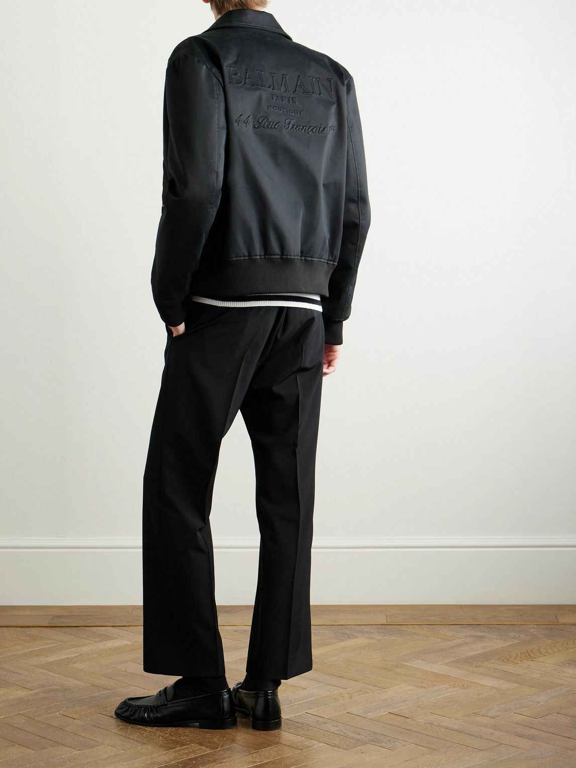 Balmain - Cotton-Blend Jersey Bomber Jacket - Black