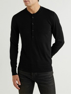 TOM FORD - Silk and Cotton-Blend Henley Sweater - Black