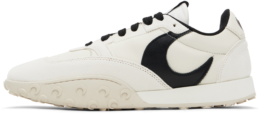 Marine Serre White & Black MS Rise Sneakers