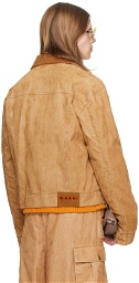 Marni Tan Garment-Dyed Denim Jacket