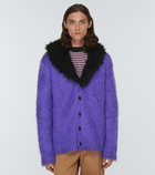 Marni - Faux fur-trimmed cardigan