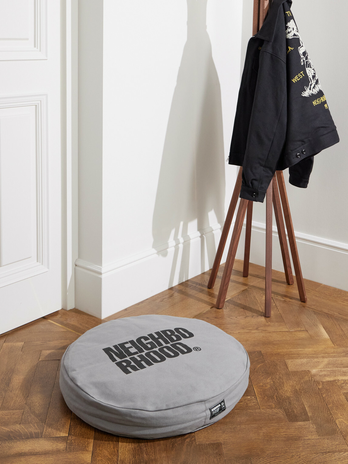 Neighborhood - Circle Logo-Print Cotton-Canvas Dog Bed