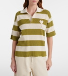 Ami Paris Ami de Cœur striped cotton polo shirt