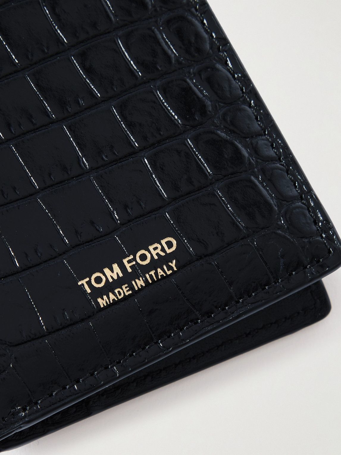 【関税＆送料込み】Tom Ford Wallets TOM FORD Embossed Crocodile Leather Wallet Green/Gold
