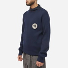 Loewe Men's Metallic Sinkhole Crew Knit in Navy Blue